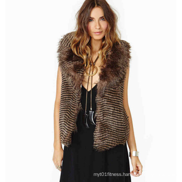 Women Sleeveless Faux Fur Vest Fashion Design Warm Coat